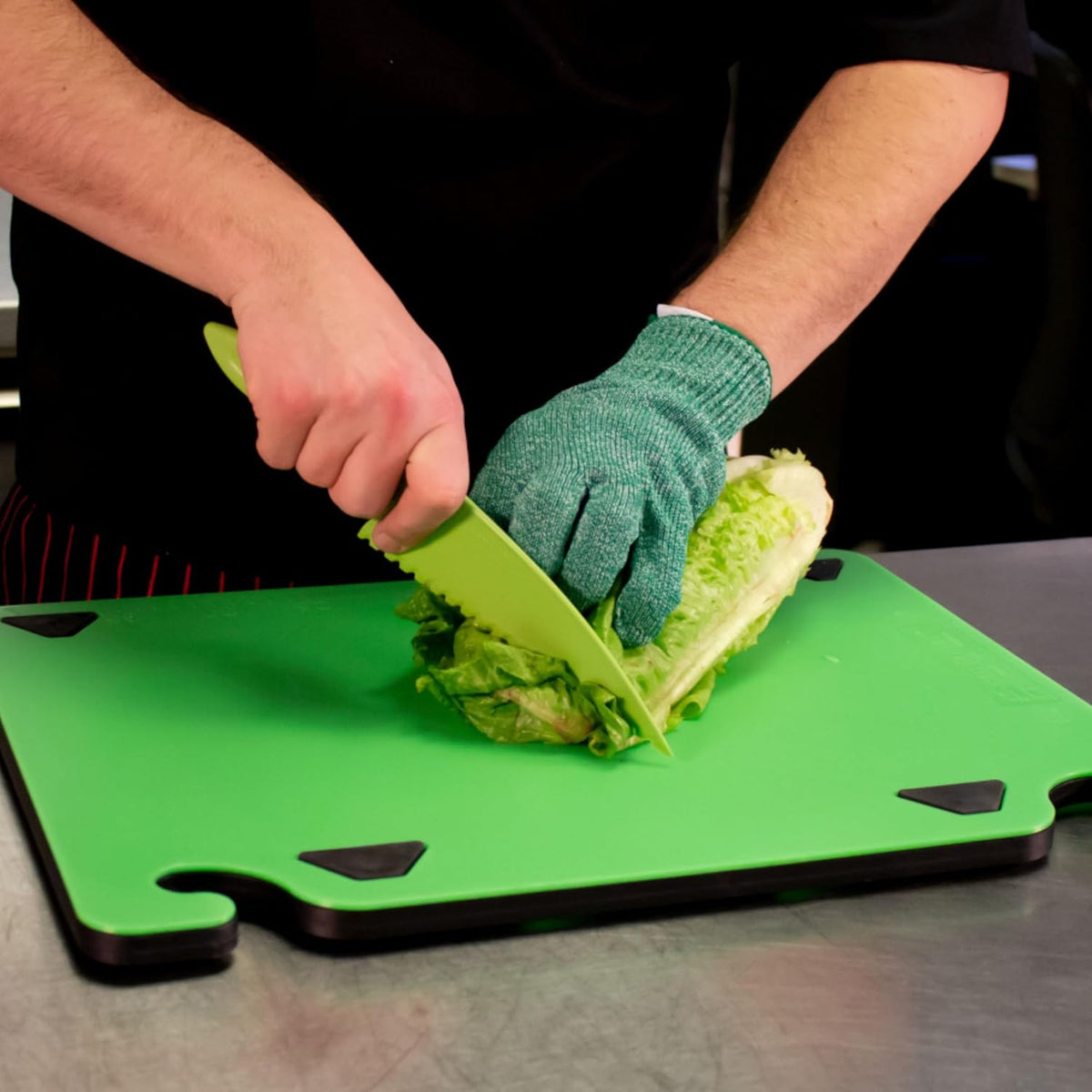San Jamar Lettuce Knife,Green,12" L,Plastic,4" W LK200W - 1 Each