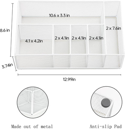Paper Plate Organizer for Countertop, Metal Silverware Caddy for Cup, Napkin, Fork, Spoon, Paper Plate and Utensil Holder, Cutlery Caddy for Party, Camping, Picnic (Black)
