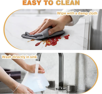 49.2" x 15.7" Large Silicone Mat for Kitchen Counter Protector, Cuttable Silicon Countertop Protector Mat Heat Resistant Mats for Countertop, Cut to Fit Placemat Ship Roll by Foepoge, Black