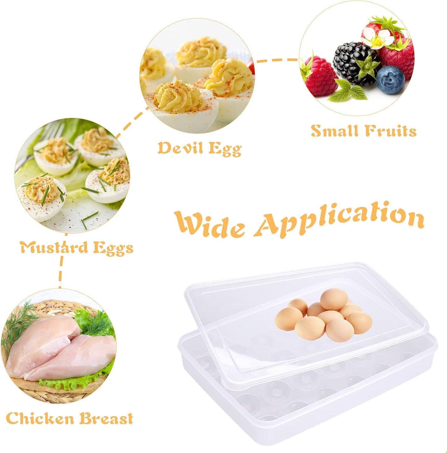 Egg Holder for 72 Eggs,3-Layer Plastic Egg Container,Deviled Egg Tray with Handle Lid,Devil Egg Holder for Refrigerator,Kitchen,Easter Party,Keep Fresh
