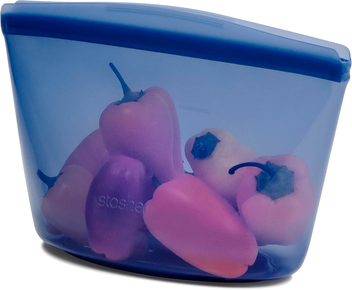 Stasher Premium Reusable Silicone Food Storage Bags, 2-Pack, Clear