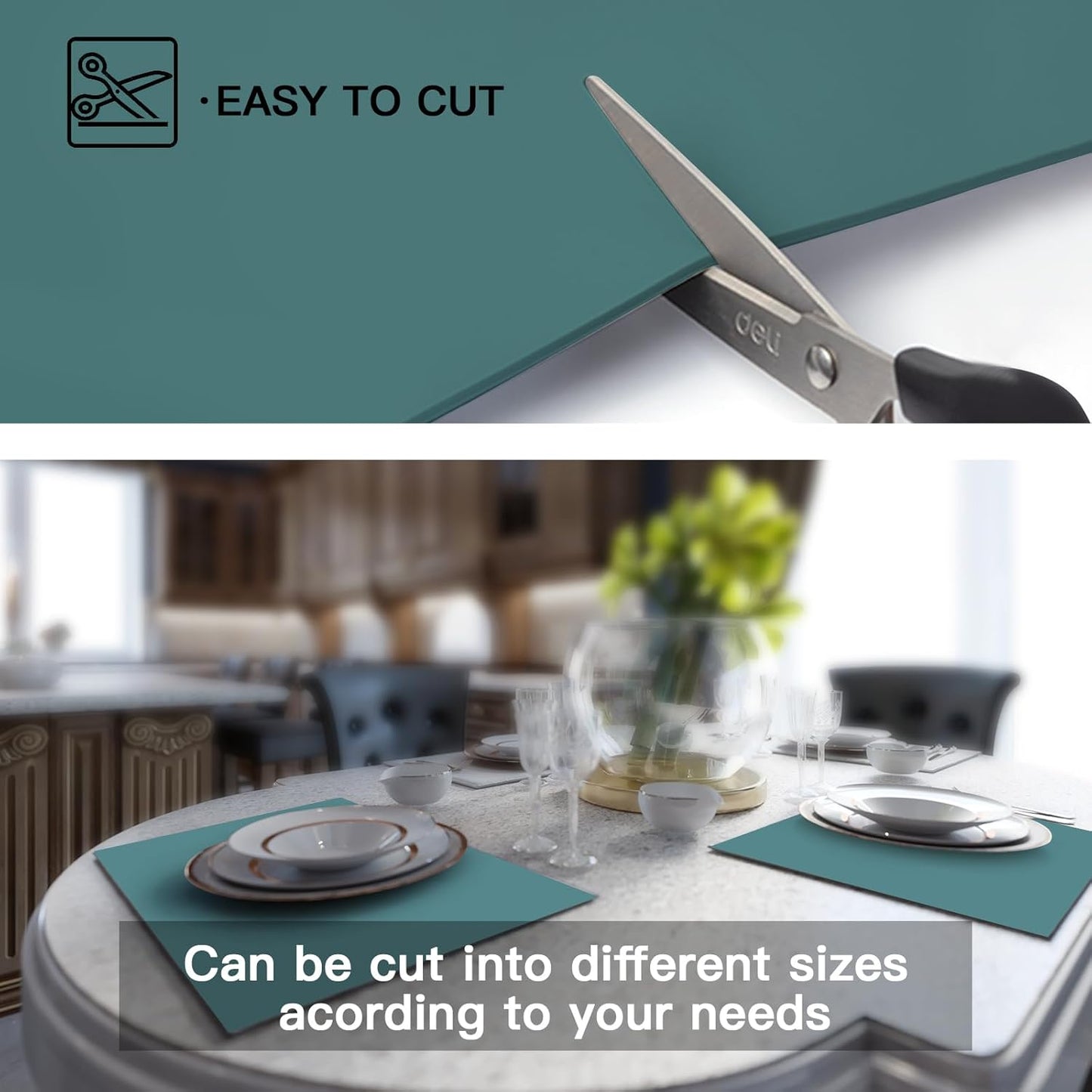 Silicone Mats for Kitchen Counter, 47.3"x23.6"x0.08" Largest Heat Resistant Mat Kitchen Island Waterproof 2MM Thick Countertop Protector Mat Nons-slip Extra Large Counter Mat (Black)