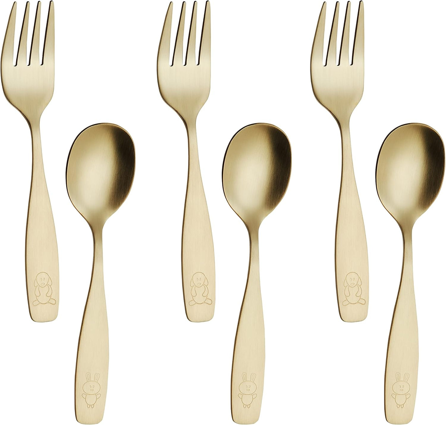 ANNOVA Kids Silverware Children's Safe Flatware Set Stainless Steel - Children Forks, Children Tablespoons, Toddler Utensils, Metal Cutlery Set for LunchBox (Rainbow, 6)