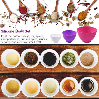 Silicone Mixing Bowl for Melting Chocolate, 6PCS (Green, Grey, White)
