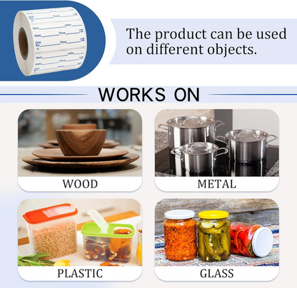 L LIKED Dissolvable Labels, 2x1 Inch, 300 Stickers, Use by Food Rotation Labels for Storage and Container
