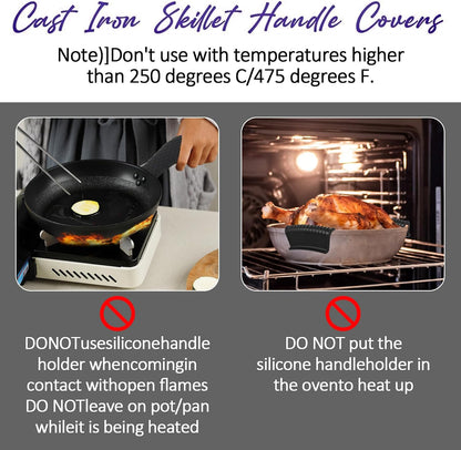 8 Pack Silicone Hot Handle Holder Cover Cast Iron Handle Cover Silicone Pot Holders Heat Resistant Assist Pan Handle Sleeve Non-Slip Pot Handle Covers for Cast Iron Skillet Metal Pan