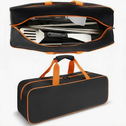 Heavy Duty Grill Tool Storage Bag, Large Capacity Grill Accessory Storage, Waterproof Oxford Grill Utensil Storage Compatible with Blackstone for Camping, RV Travel,(Bag Only)