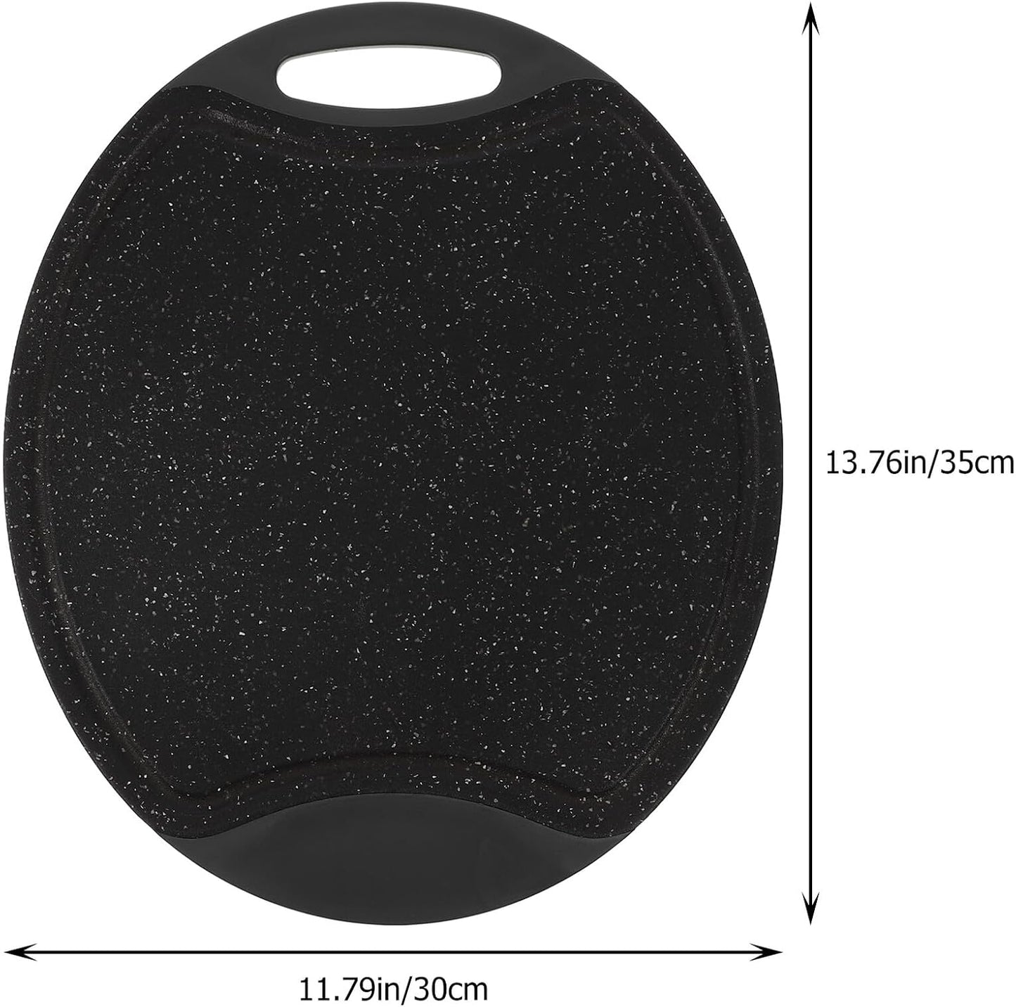 Angoily Non-slip Oval Cutting Board Portable Kitchen Mat with Handle Household Chopping Board for Meat and Fruit Use Handy Cutting Surface for Cooking and Food Prep