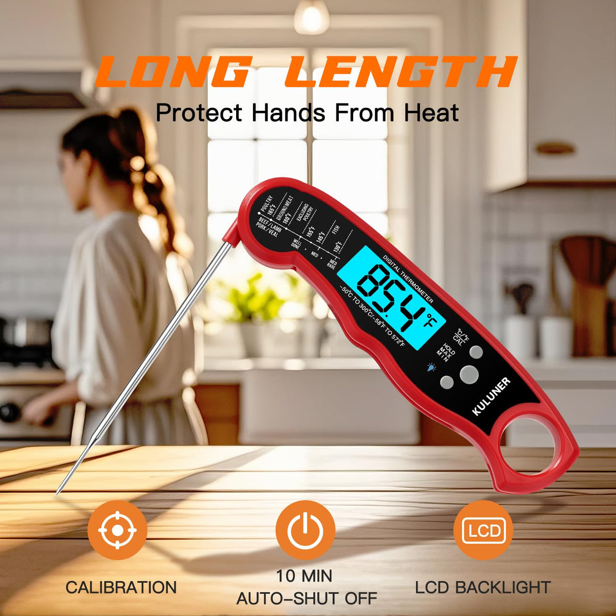 KULUNER Digital Instant Read Meat Thermometer for Cooking, Food,Grill