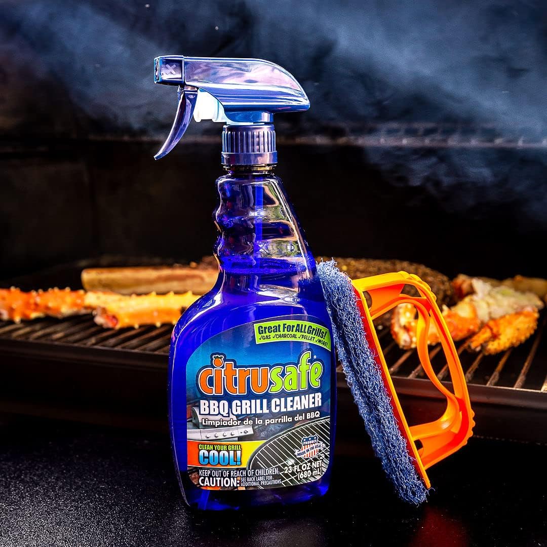 Grill Cleaning Spray - BBQ Grid And Grill Grate Cleanser By Citrusafe (23 oz)