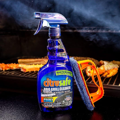 Grill Cleaning Spray - BBQ Grid And Grill Grate Cleanser By Citrusafe (23 oz)