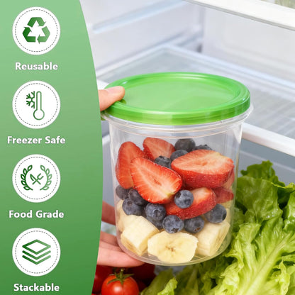 Airtight Food Storage Containers, Leakproof, BPA-Free, Stackable Kitchen & Pantry Organizers for Dry Food, Meal Prep, Snacks, Leftovers, Microwave, Dishwasher and Freezer Safe (10 Pack-16 Oz)