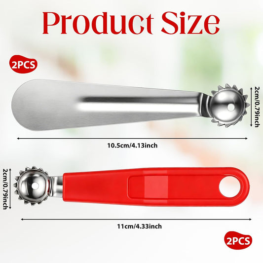 4 Pcs Tomato Corer Tool, 2 Styles Strawberry Baller Stainless Steel