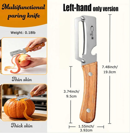 Vegetable Peeler Wooden Handle Sharp Steel Blade with Bottle Opener