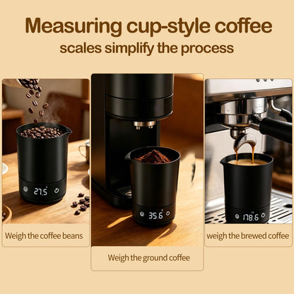 Coffee Espresso Scale, Magnetic Coffee Bean Scale Cup with LED Display