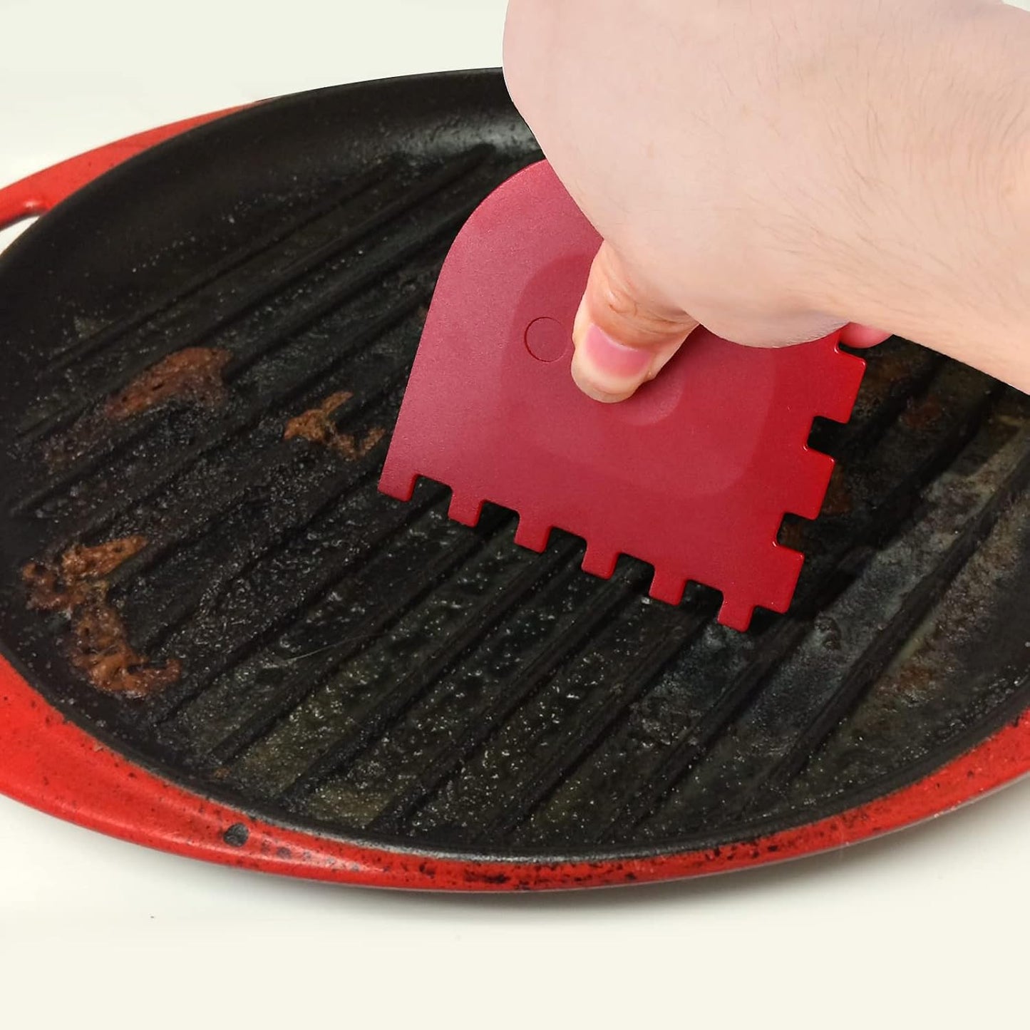 3 Set Plastic Grill Pan Scraper Tool for Griddle Cleaner, Cast Iron Accessories, Kitchen Cleaning Tool Kit