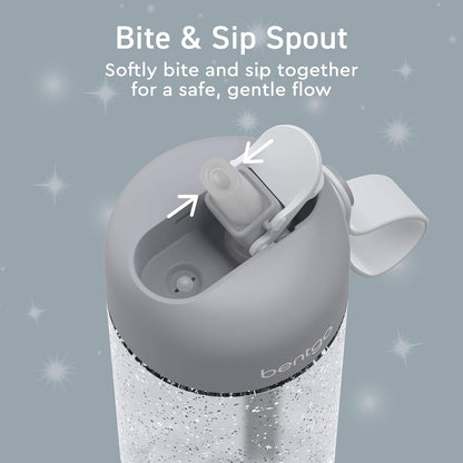 Bentgo Kids Water Bottle - Leak-Proof, Durable Tritan PFAS- & BPA-Free 15 fl oz, Kids/Toddlers Ages 3+ for School & Sports; Bite & Sip Spout, Carrying Handle, Dishwasher Safe (Unicorn)