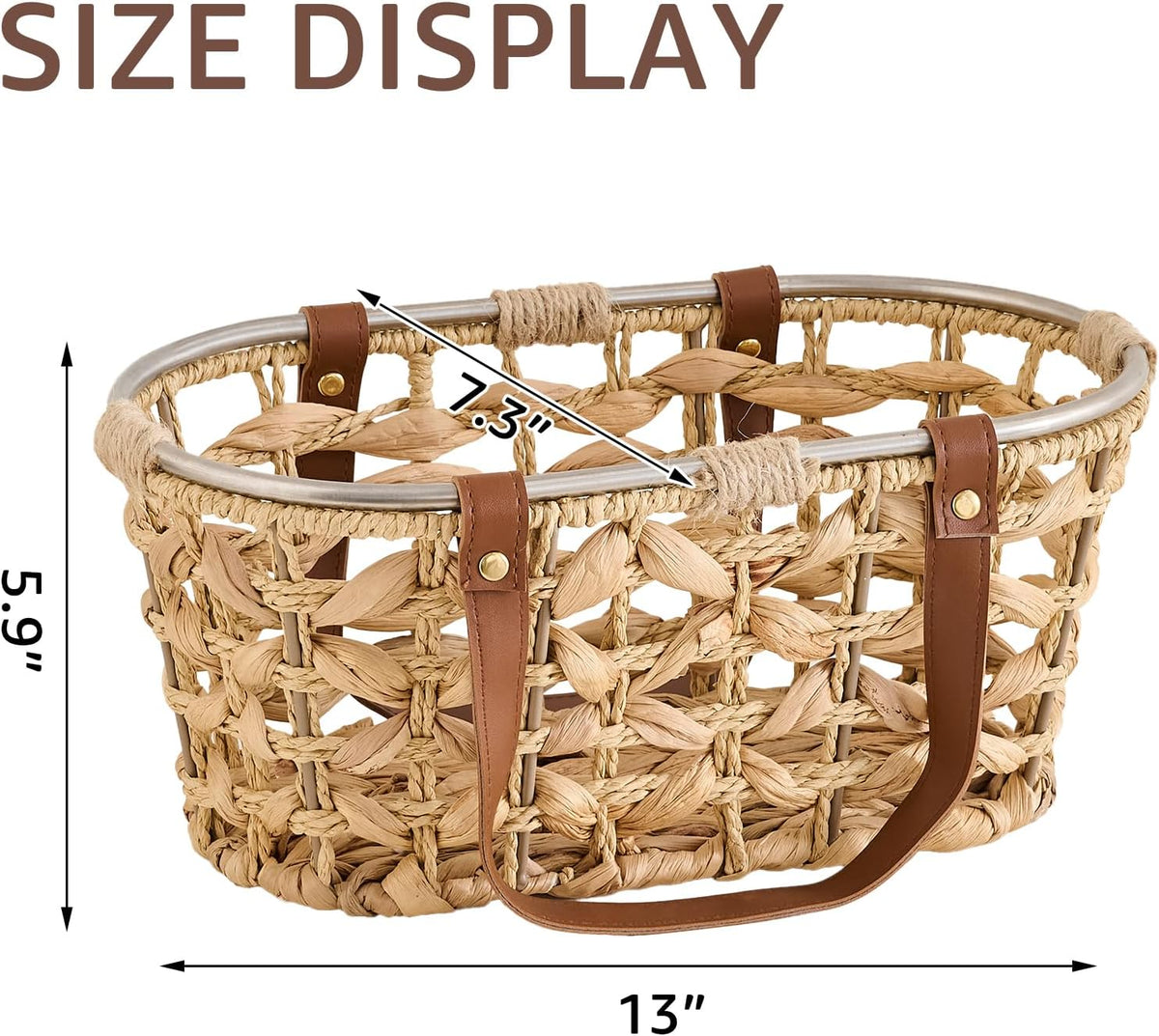 Egg Baskets for Collecting Fresh Eggs Farmhouse Handmade Wicker Hyacinth Egg Collecting Basket with Handle