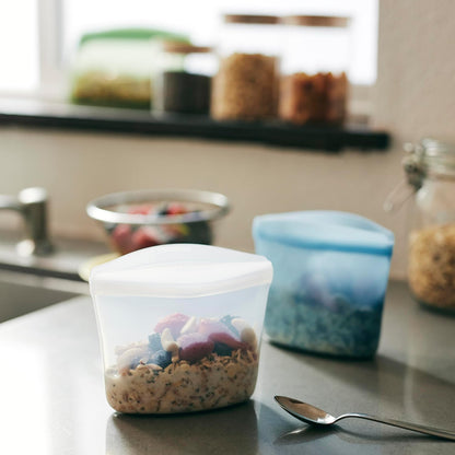 Stasher Premium Reusable Silicone Food Storage Bags, 2-Pack, Clear