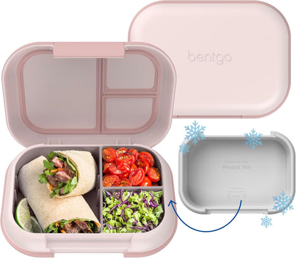 Bentgo Chill Max Leak-Proof XL Lunch Box - Included Ice Pack Keeps Food Cold; 5-Cup Capacity for Adults & Ages 8+, 3 or 4 Compartment Bento Box, BPA-Free, Dishwasher Safe (Bone & Glacier Blue)