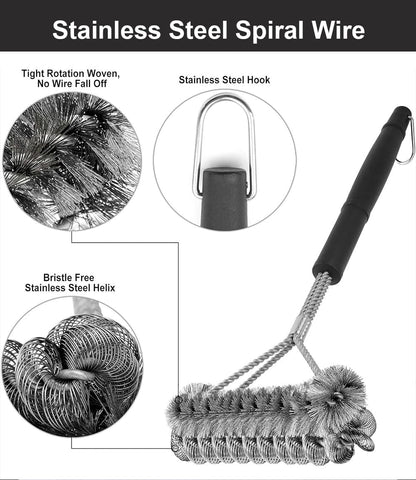 Grill Brush Grill Cleaning Kit, Grill Cleaner BBQ Grill Accessories Grill Rescue Brush Grill Brush Bristle Free, Grill Brush for Outdoor Grill BBQ Brush for Grill Cleaning (D23)