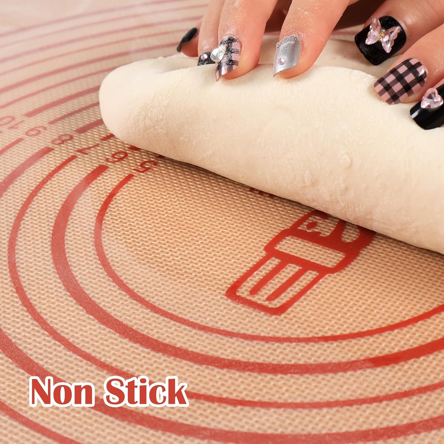 Nonstick Silicone Pastry Mat Extra Large with Measurements 28''By 20'' for Silicone Baking Mat, Counter, Dough Rolling,Fondant/Pie Crust By Folksy Super Kitchen (20×28, Blue)