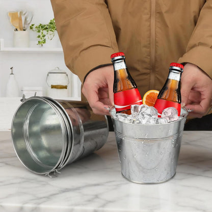 3 Pack 15.3" x 9" x 6" Yellow Metal Galvanized Tub with Handles, 3 Gallon Large Beverage Tubs for Parties, Beer, Wine, and Cocktails, Rust-Proof and Durable Ice Buckets