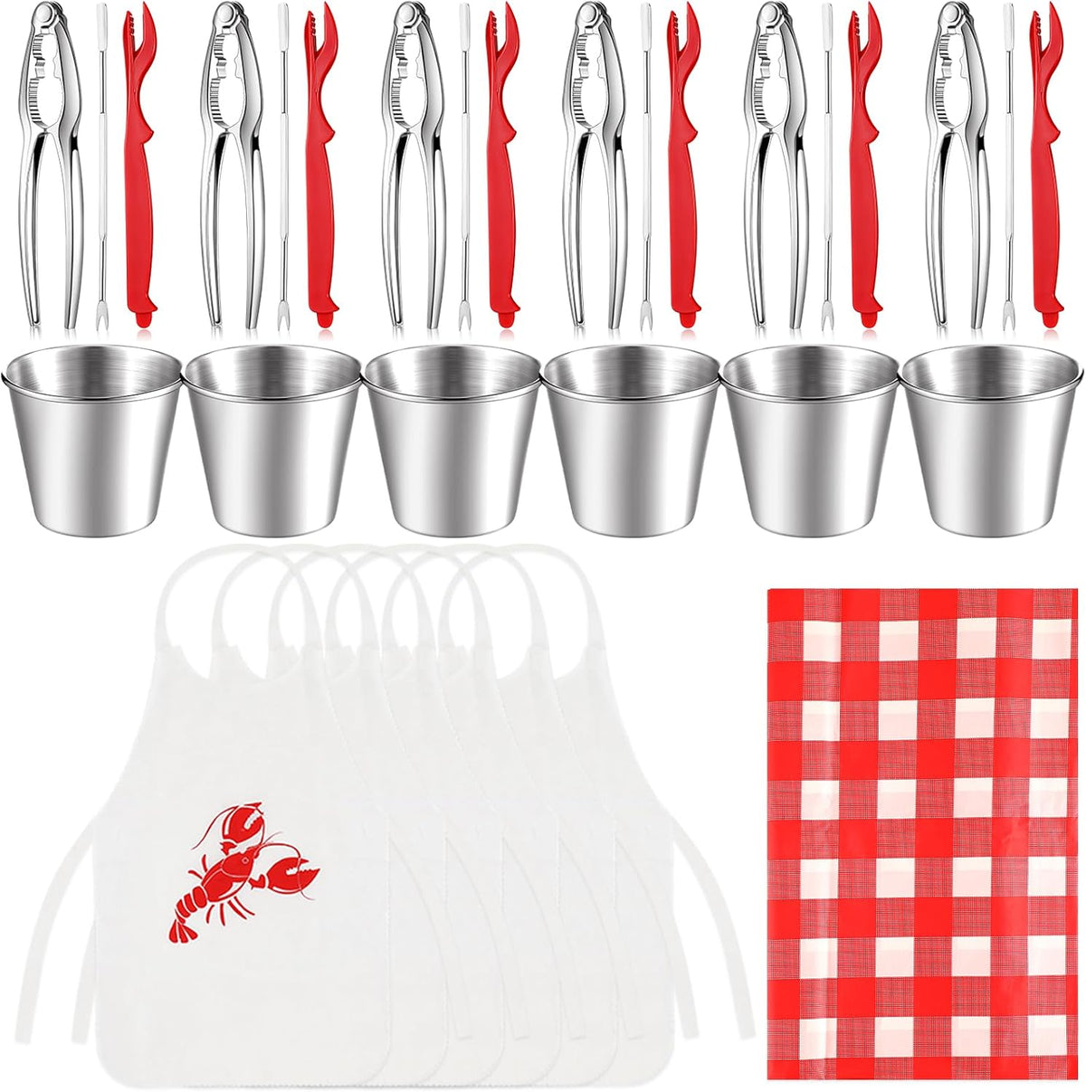 Mepase Seafood Boil Crab Cracker Tool Kit, Red