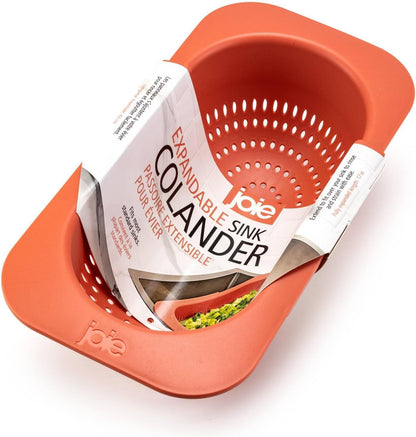 Joie Expandable Sink Colander, Fits Most Standard Sinks, Expands to 17in, Terra