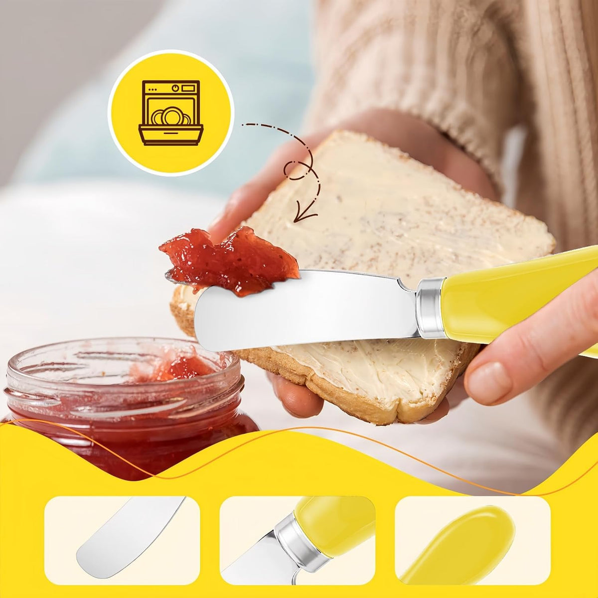 Butter Spreader Knife Set, 2 Pack Butter Knives and Cheese Knives
