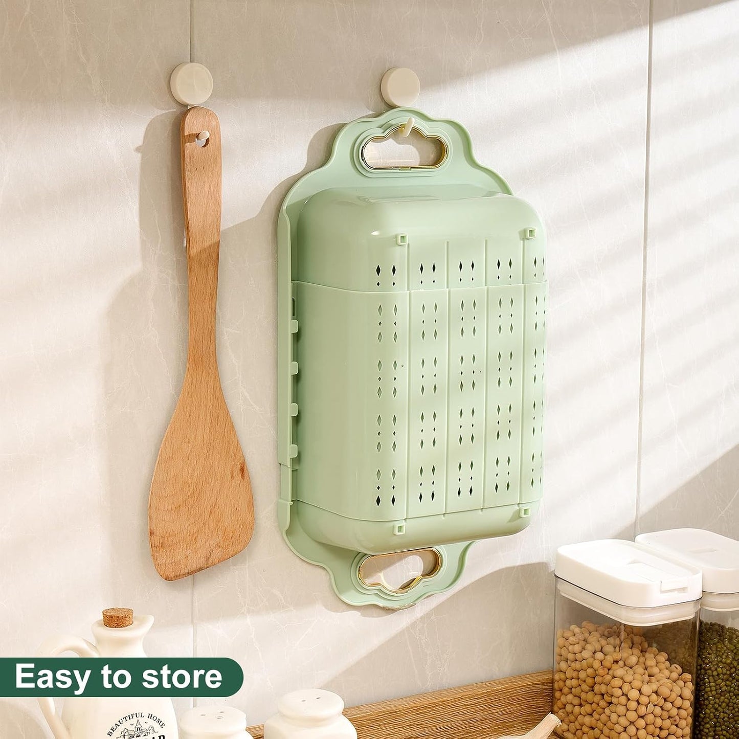 Over the Sink Colander and Extendable Colander Extendable for Kitchen -Strain, Drain, Rinse Fruits, Vegetables 8.26 inches Width (2pack)