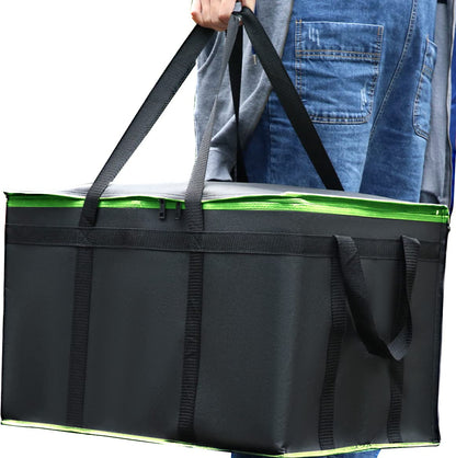 musbus 2-Pack, XL-Large Insulated Grocery Shopping Bags, Black, Reusable Bag,Thermal Zipper,Collapsible,Tote,Cooler,Food Transport hot and Cold,Camping