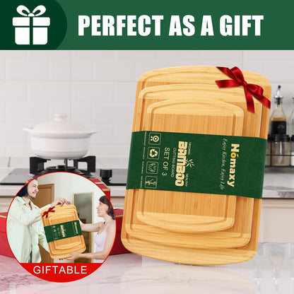 Homaxy Extra Large Bamboo Cutting Boards for Kitchen, 18x12.5" Wood XL Cutting Board with Juice Groove, Butcher Block Wooden Chopping Board for Kitchen, Meat, Cheese, Fruit & Vegetables - Pre Oiled
