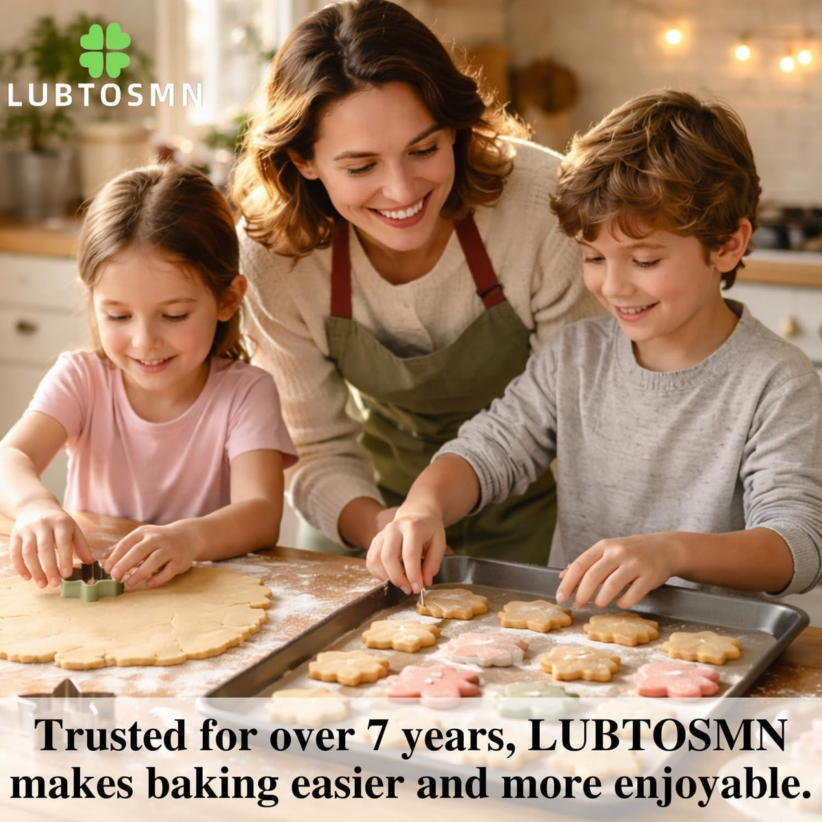 LUBTOSMN 9-Piece Christmas Linzer Cookie Cutter Set, 1.77-Inch