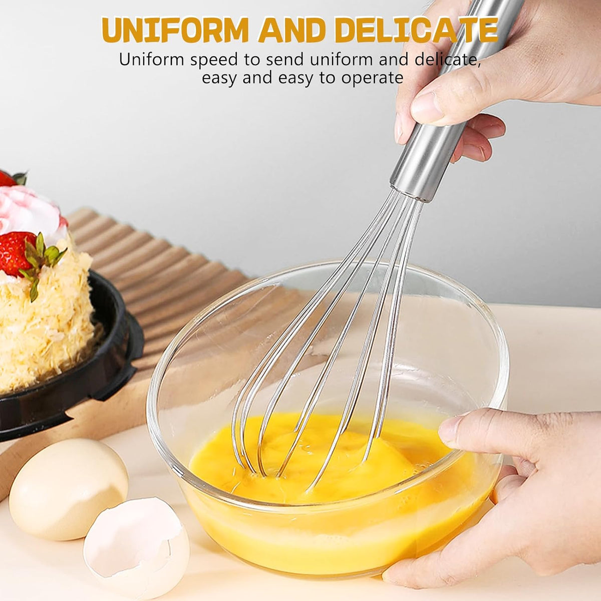 NileHome 3-Pack Stainless Steel Whisk Set, Kitchen Utensils for Cooking