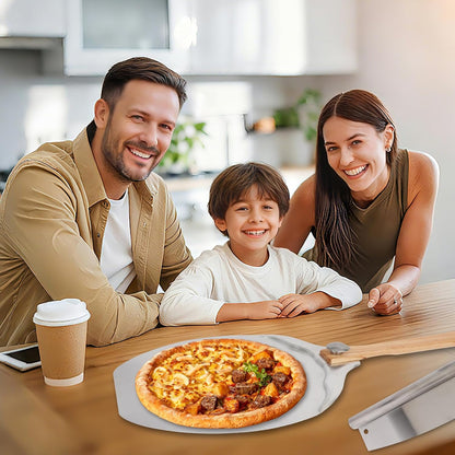 12” x 14” Aluminum Pizza Peel Set, Pizza Paddle with Foldable Handle