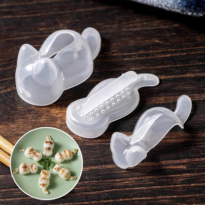 Cat Onigiri Mold Set Rice Ball Mold for Bento, Cat Shape Food Mold with Drain Holes for Rice Potato Carrot Puree(3 Pack)