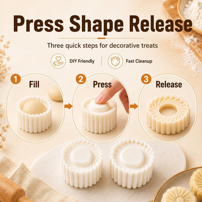 Mooncake Mold Sunflower Pattern Double Ended Hand Press Pastry Stamp