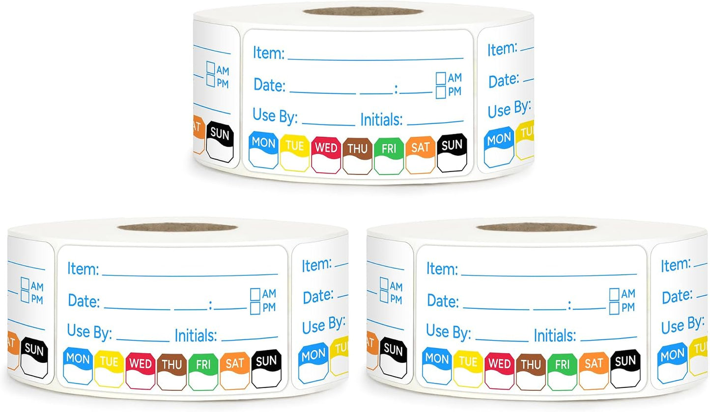 500 Pcs 1 inch X 2 inch Restaurant Quality Shelf Life Food Rotation Labels, Self-Adhesive Removable for Reusable Containers, Food Safety Date Sticker, Leftover Labels (1 * 2in-500pc-Yellow6)