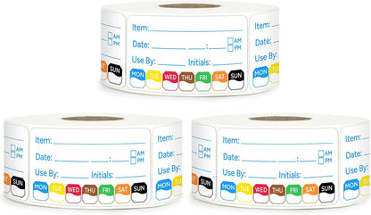 500 Pcs 1 inch X 2 inch Restaurant Quality Shelf Life Food Rotation Labels, Self-Adhesive Removable for Reusable Containers, Food Safety Date Sticker, Leftover Labels (1 * 2in-500pc-Yellow6)
