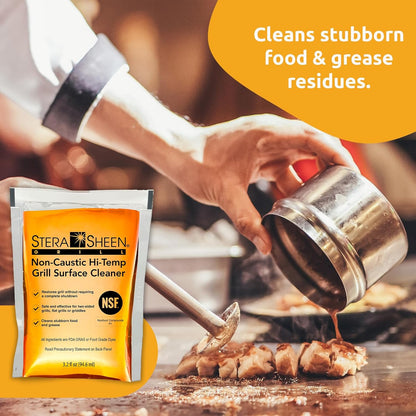 Stera Sheen - Grill Cleaner - Food Safe, Non-Caustic Formula - Restaurant & Cafe Quality Cleaner for Flat Top Grills and Griddles - Eliminate Tough Encrusted Grease - 32 fl oz Bottle (1 count)