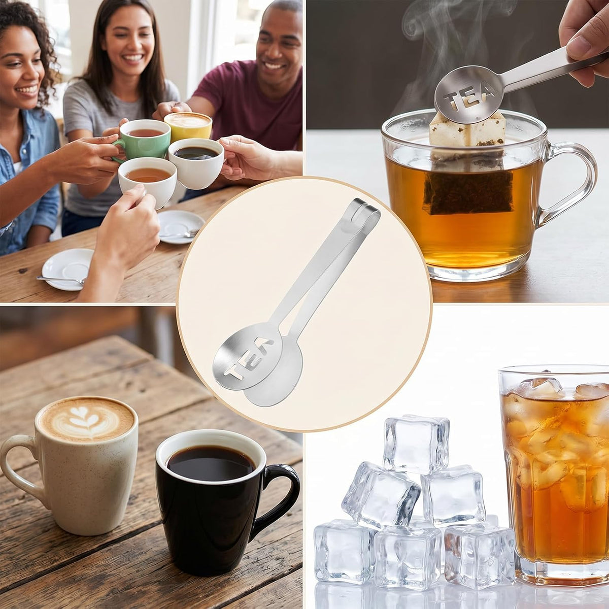 Tea Bag Squeezer, 2 Pcs Stainless Steel Tea Tongs, Teabag Filter