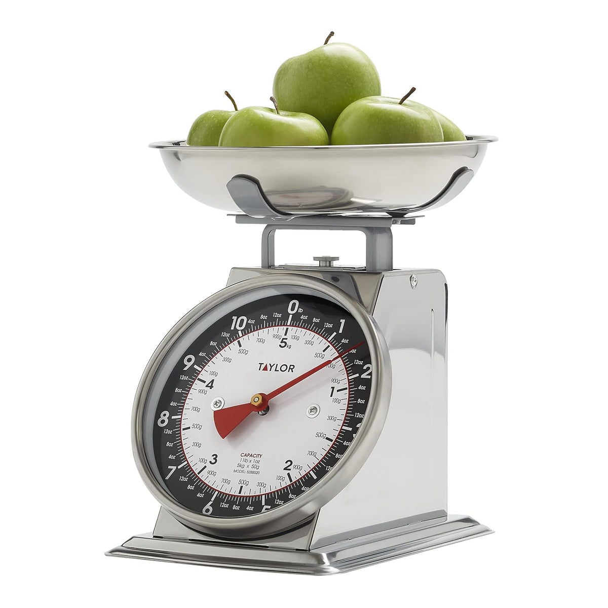 Taylor Vintage Mechanical Kitchen Scale - 11 lb Max Capacity, Silver