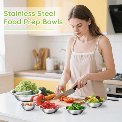 304(18/8) Stainless Steel Mixing Bowls for Kitchen, 4 Pack 7.8" 28.89 fl.oz Metal Mixing Bowls Set Stackable for Baking Serving Cooking Food Prep Storage Dishwasher Safe Heavy Duty