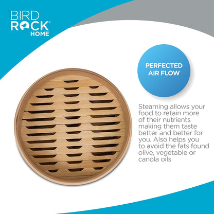 BirdRock Home Bamboo Steamer (Classic Bamboo, 8" Diameter)