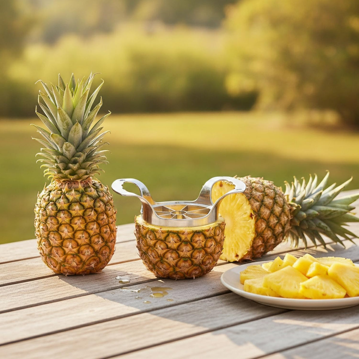 Kitchen Counter Essential: Stainless Steel Pineapple Corer and Slicer for Quick Fruit Prep (1 PC)