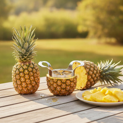 Kitchen Counter Essential: Stainless Steel Pineapple Corer and Slicer for Quick Fruit Prep (1 PC)