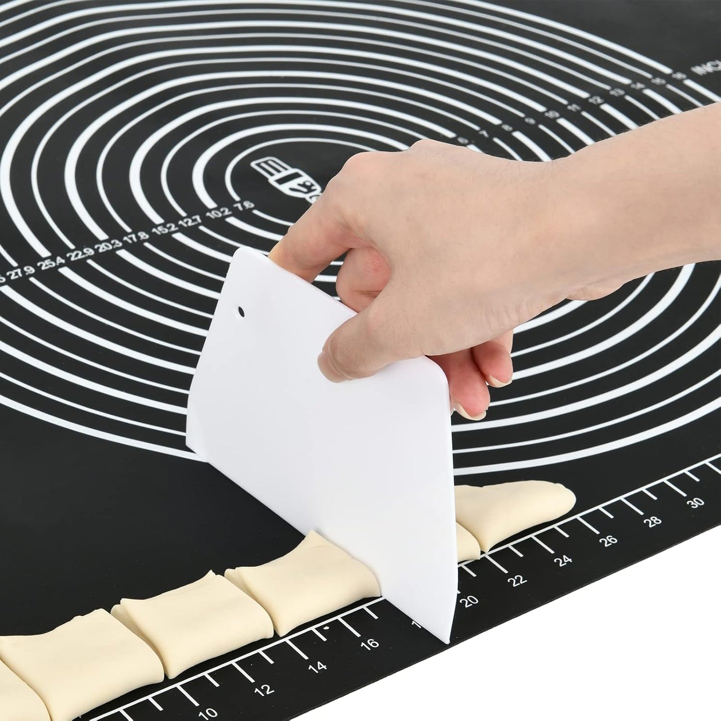 Non-Slip Silicone Pastry Mat Jumbo 31''by 24'' for Non Stick Baking Mats, Table/Countertop Placemats, Dough Rolling, Kneading/Fondant/Pie Crust Pad by Super Kitchen