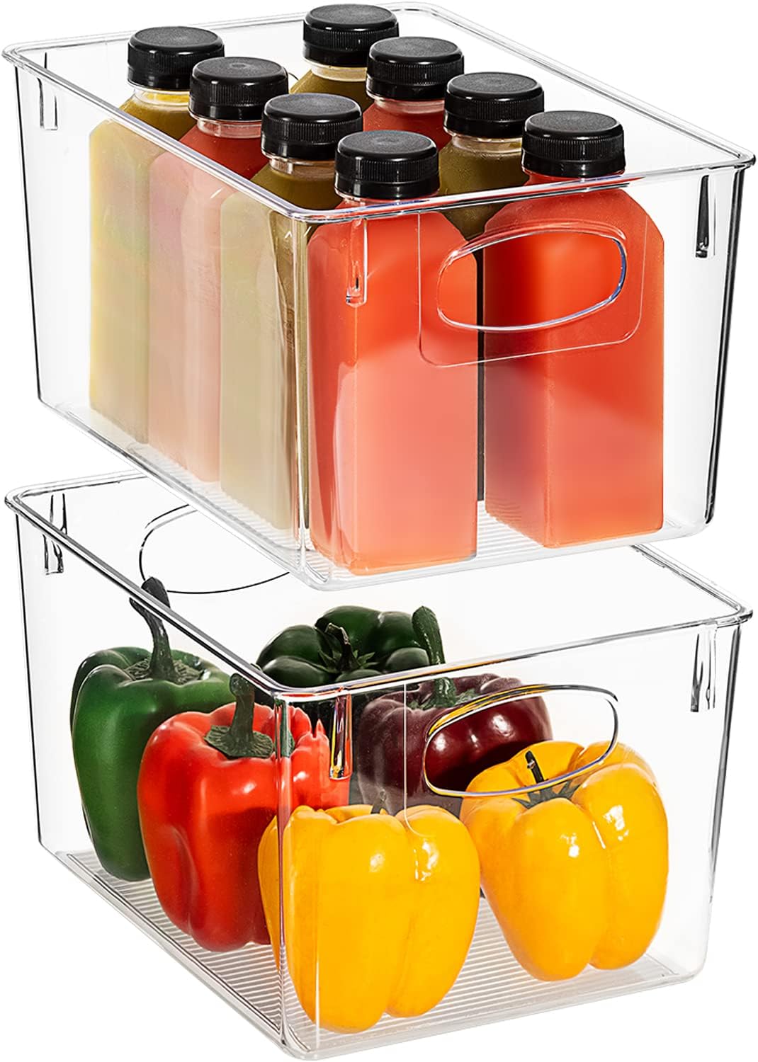 Sorbus Large Clear Plastic Storage Bins for Shelves, Clothes, with Handle - Clear Storage Bins, Drawer, Shelf, Closet, Pantry, Fridge, Freezer Organizer Bins, Closet Organizers and Storage (4 pack)