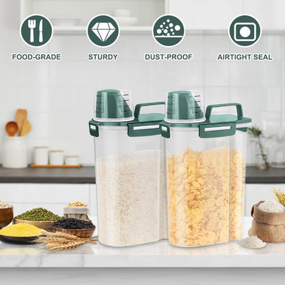 TBMax Rice Container 10 Lbs, Cereal Container Oatmeal Storage, Airtight Food Dispenser with Easy-pouring Spout & Handy Cup for Flour Grain Beans, Pet Dog Cat Bird Food Storage Container